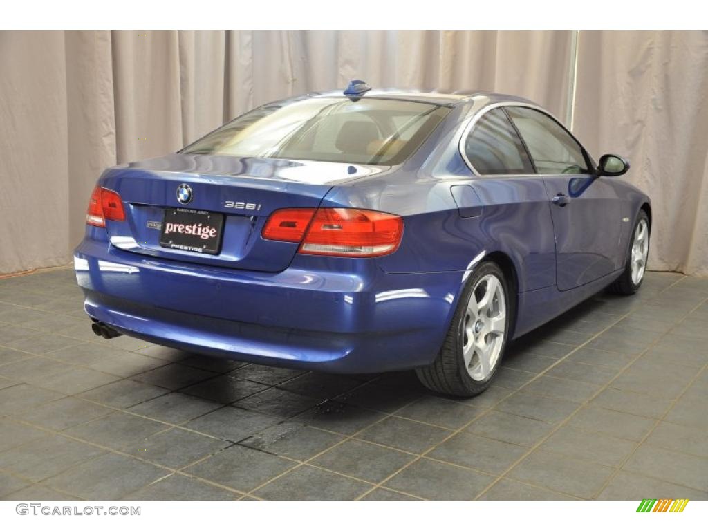 2007 3 Series 328i Coupe - Montego Blue Metallic / Saddle Brown/Black photo #2