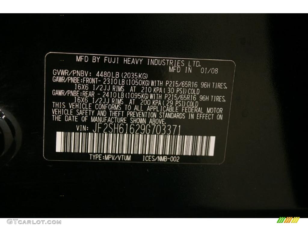 2009 Forester 2.5 X - Obsidian Black Pearl / Black photo #26