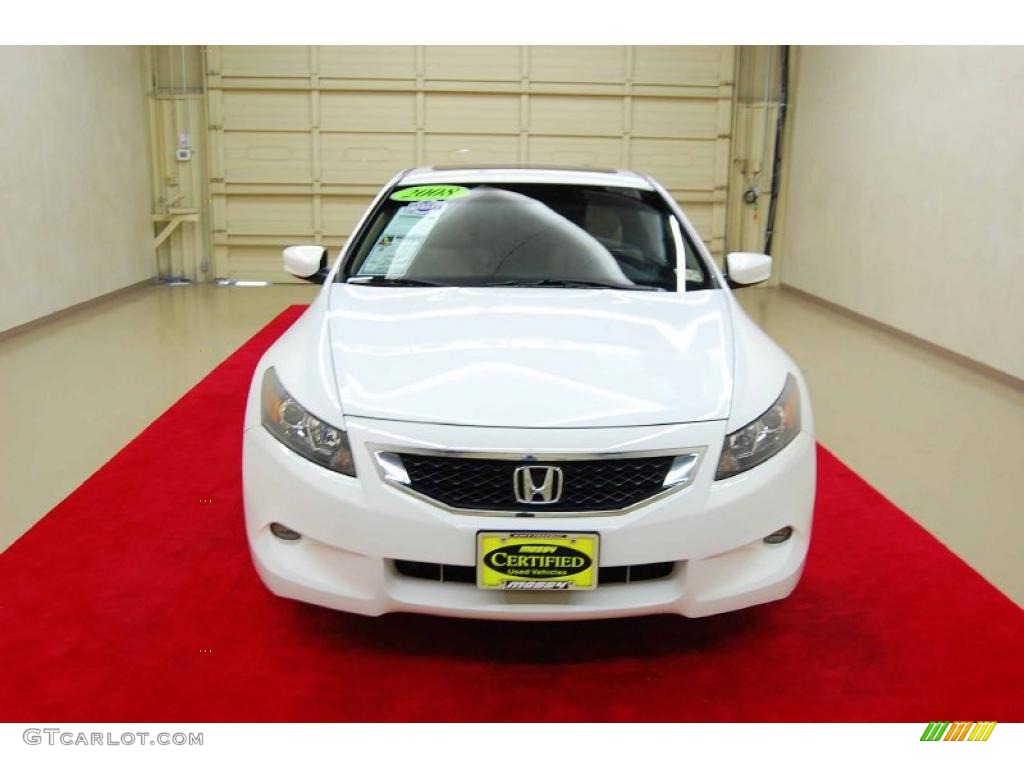2008 Accord EX-L V6 Coupe - Taffeta White / Ivory photo #2