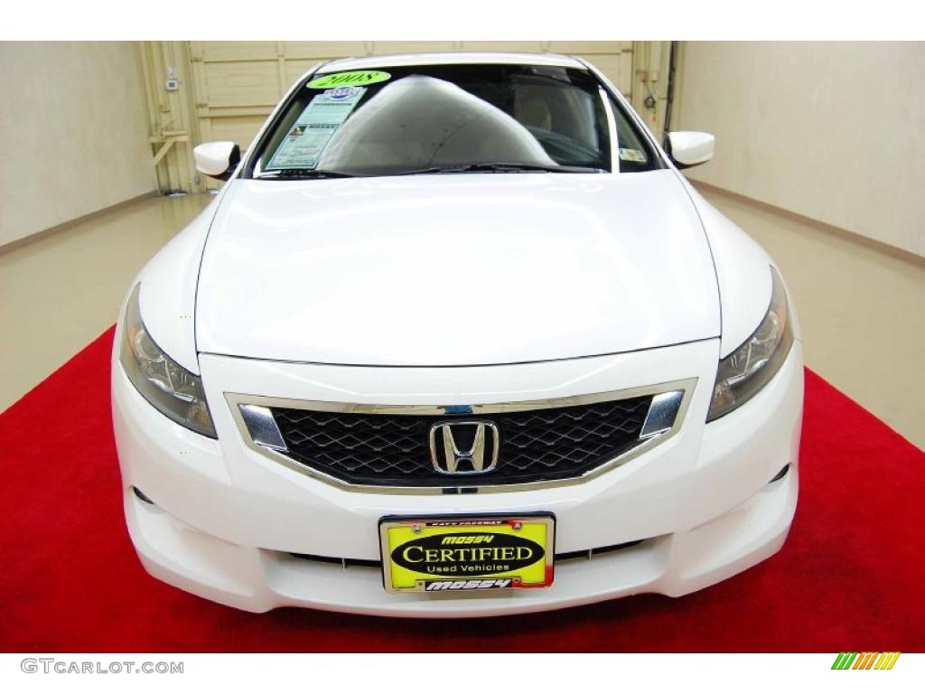2008 Accord EX-L V6 Coupe - Taffeta White / Ivory photo #13