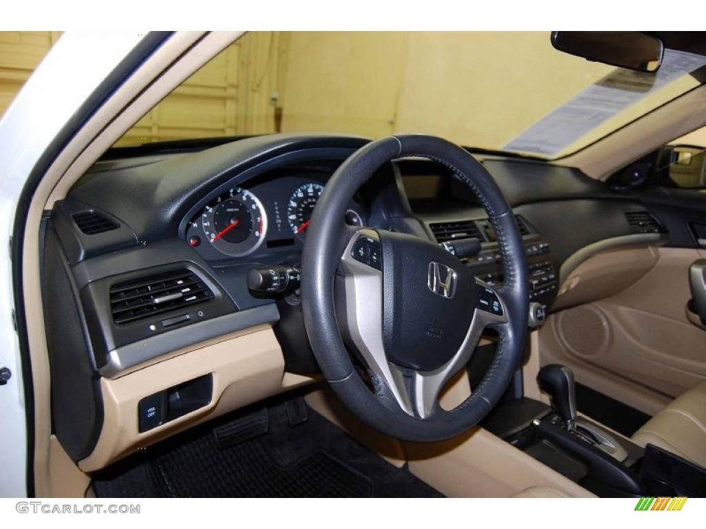 2008 Accord EX-L V6 Coupe - Taffeta White / Ivory photo #17