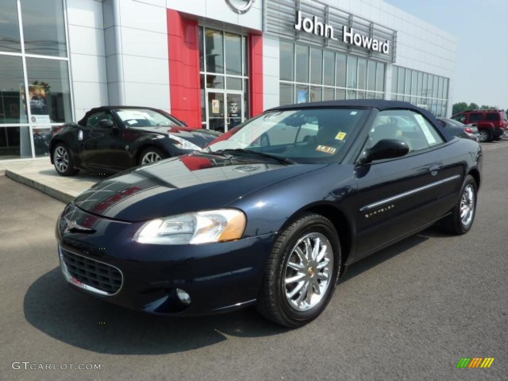 2001 Sebring Limited Convertible - Deep Sapphire Blue Pearlcoat / Sandstone photo #1