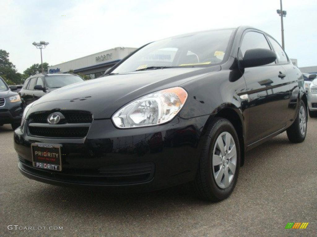 2009 Accent GS 3 Door - Ebony Black / Gray photo #1