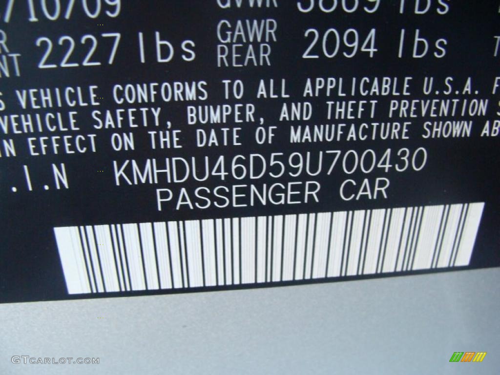 2009 Elantra GLS Sedan - Quicksilver / Gray photo #20
