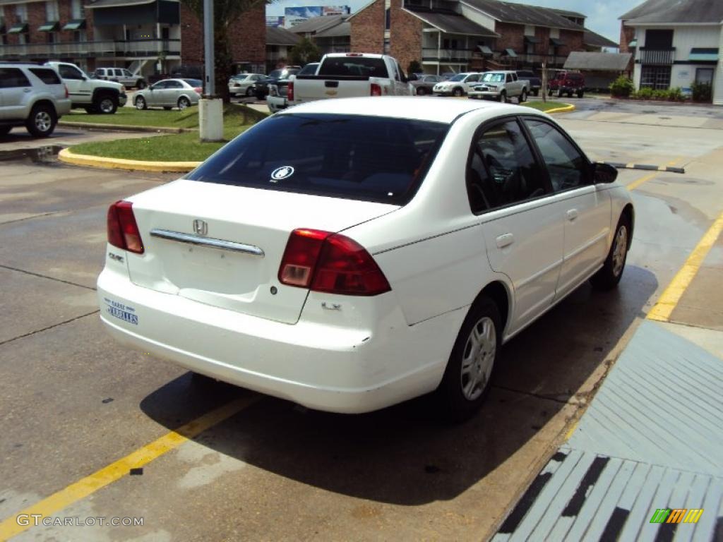 2002 Civic LX Sedan - Taffeta White / Gray photo #4