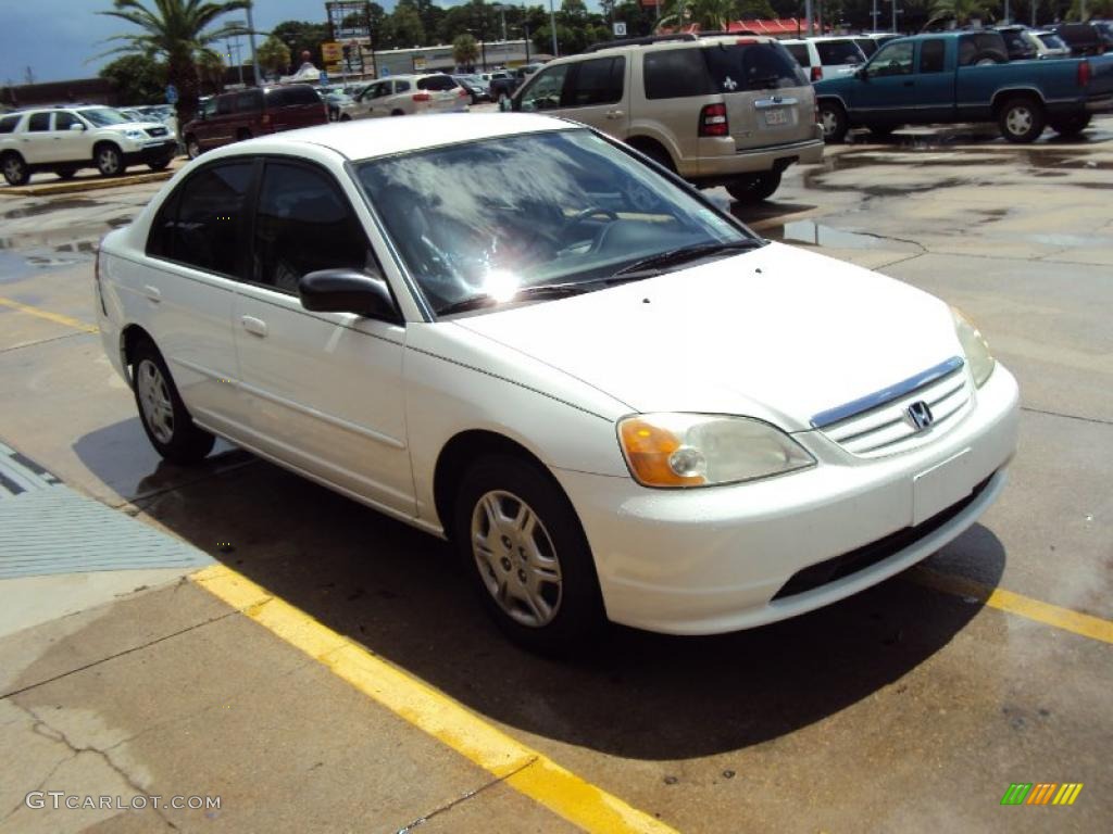 2002 Civic LX Sedan - Taffeta White / Gray photo #5