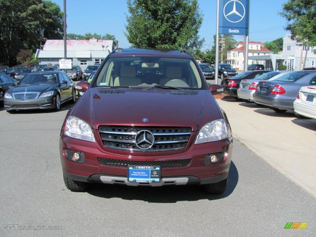 2007 ML 350 4Matic - Borolo Red Metallic / Macadamia photo #1