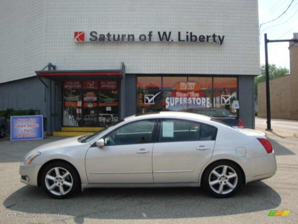 2006 Maxima 3.5 SE - Liquid Silver Metallic / Black photo #1