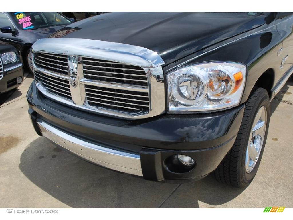 2008 Ram 1500 Laramie Quad Cab 4x4 - Brilliant Black Crystal Pearl / Medium Slate Gray photo #10