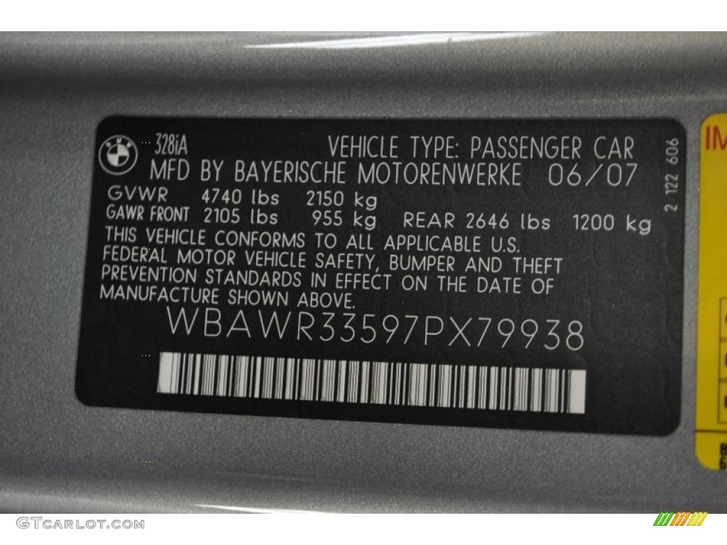 2007 3 Series 328i Convertible - Arctic Metallic / Grey photo #10