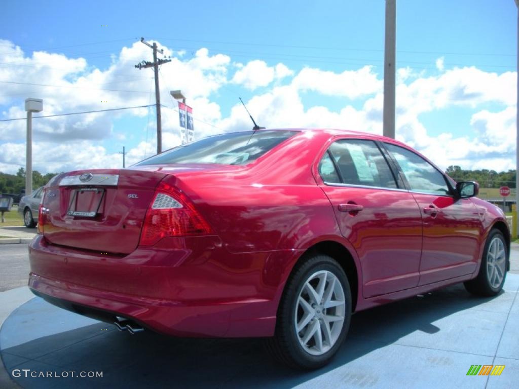 2010 Fusion SEL - Red Candy Metallic / Camel photo #3