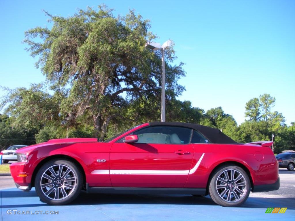 2011 Mustang GT Premium Convertible - Red Candy Metallic / Stone photo #2
