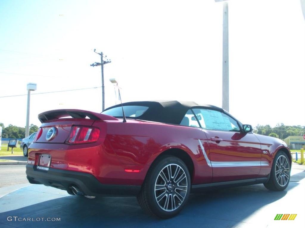2011 Mustang GT Premium Convertible - Red Candy Metallic / Stone photo #3