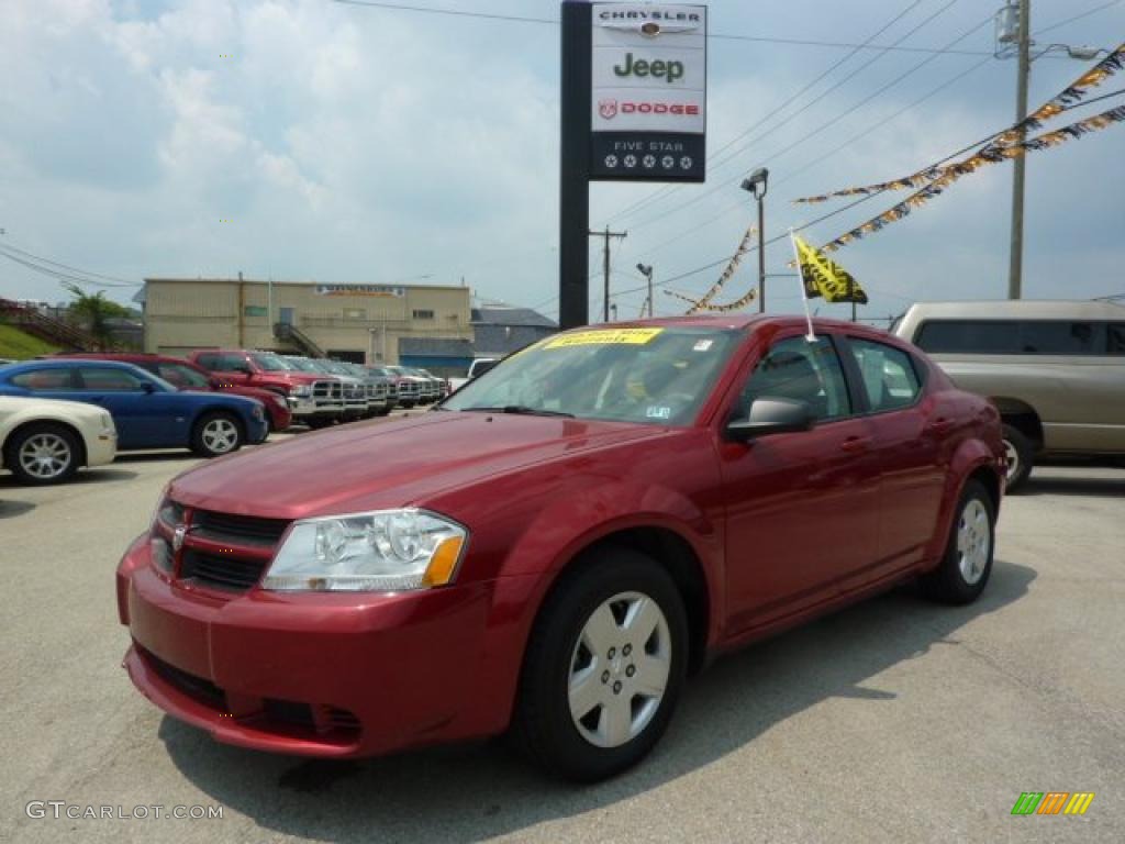 2009 Avenger SE - Inferno Red Crystal Pearl / Dark Slate Gray photo #1