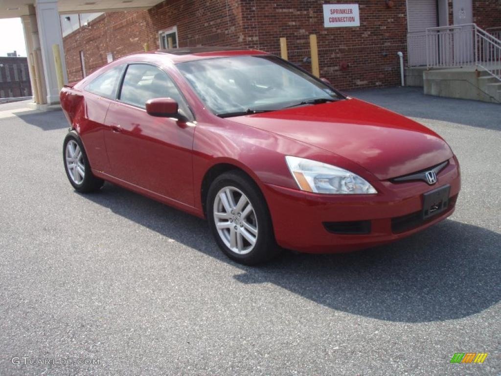 2004 Accord EX V6 Coupe - San Marino Red Pearl / Ivory photo #4