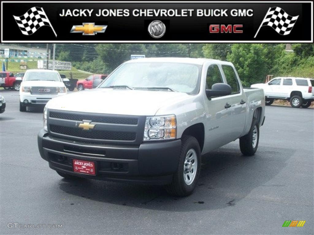 2010 Silverado 1500 Crew Cab 4x4 - Sheer Silver Metallic / Dark Titanium photo #1