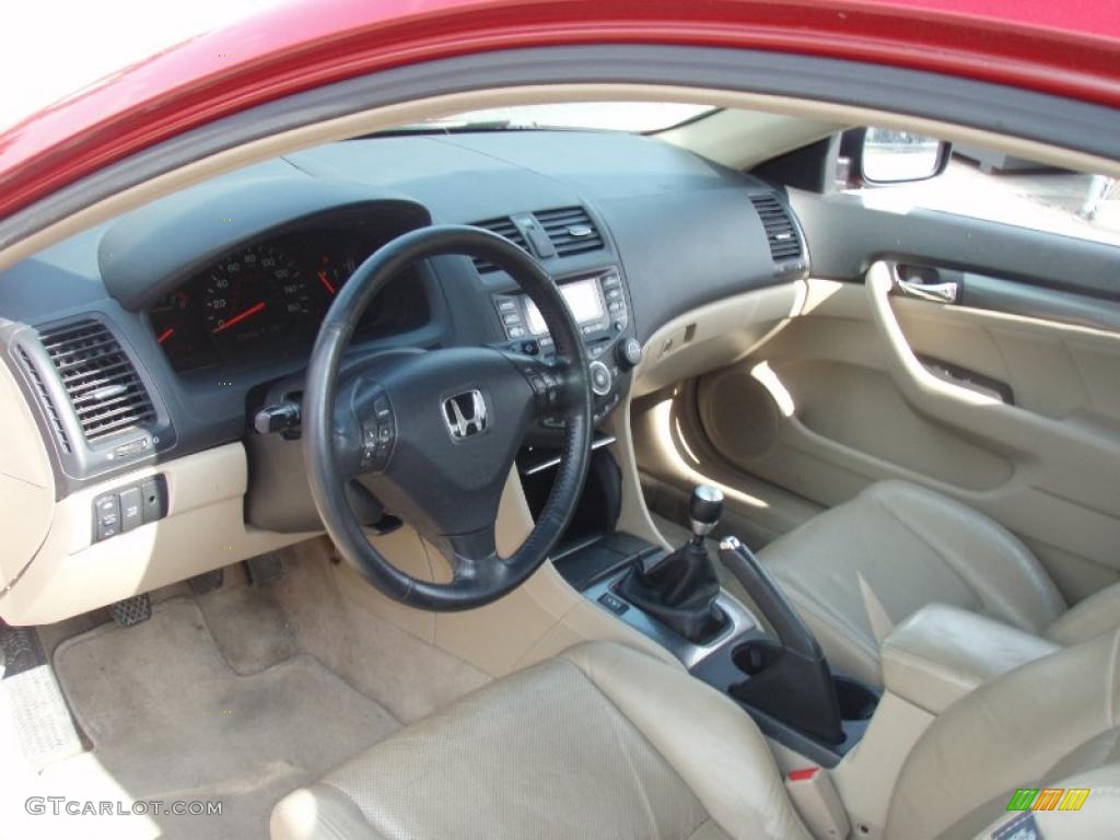 2004 Accord EX V6 Coupe - San Marino Red Pearl / Ivory photo #15