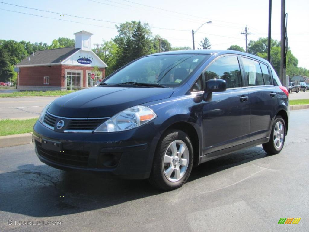 2009 Versa 1.8 SL Hatchback - Blue Onyx / Charcoal photo #1