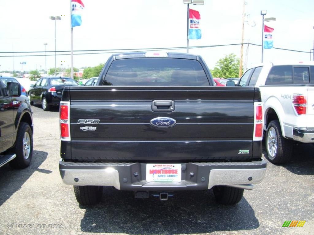 2010 F150 XLT SuperCab 4x4 - Tuxedo Black / Medium Stone photo #6