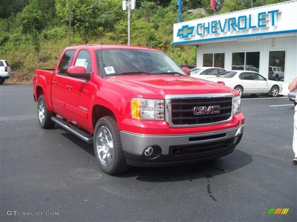 2010 Sierra 1500 SLT Crew Cab 4x4 - Fire Red / Ebony photo #7