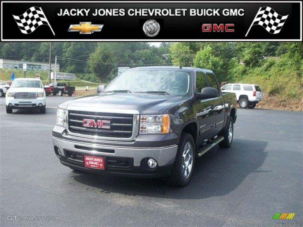 2010 Sierra 1500 SLE Crew Cab 4x4 - Storm Gray Metallic / Ebony photo #1