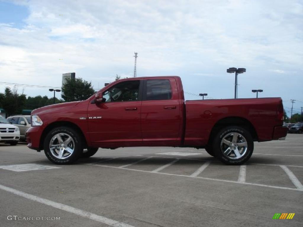 2010 Ram 1500 Sport Quad Cab - Inferno Red Crystal Pearl / Dark Slate/Medium Graystone photo #6