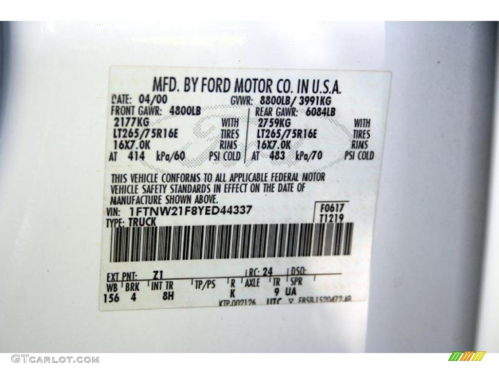 2000 F250 Super Duty Lariat Crew Cab 4x4 - Oxford White / Medium Parchment photo #101