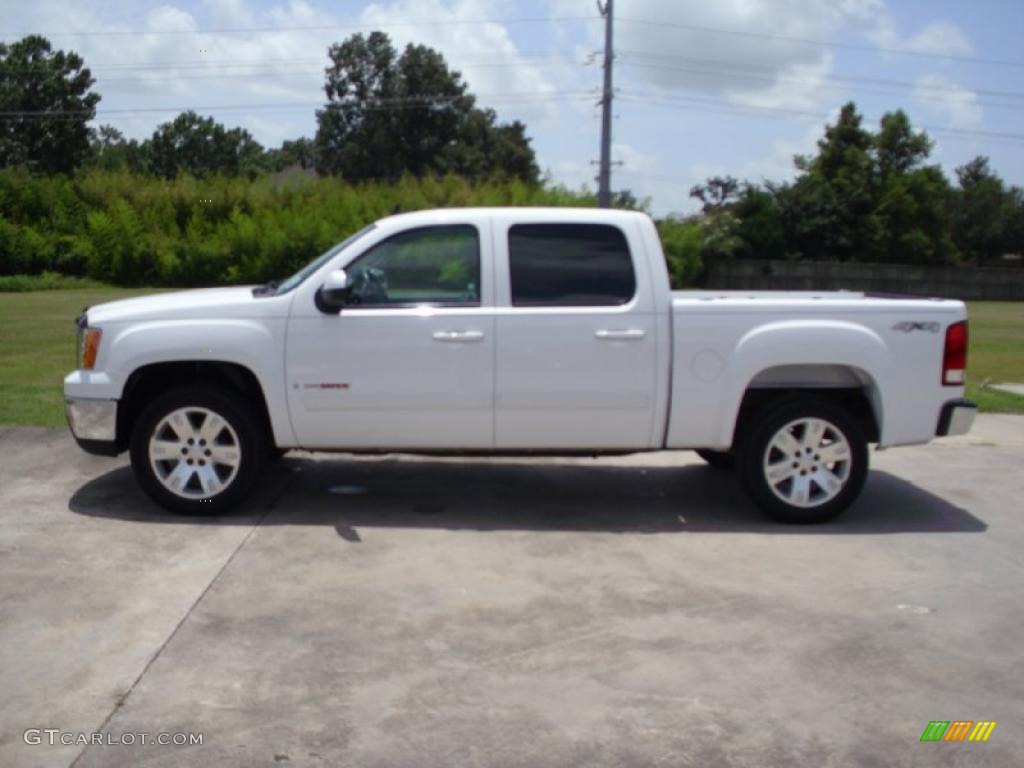 2008 Sierra 1500 SLT Crew Cab 4x4 - Summit White / Light Cashmere photo #1