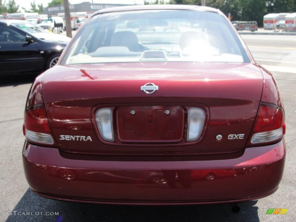 2002 Sentra GXE - Inferno Red / Sand Beige photo #6