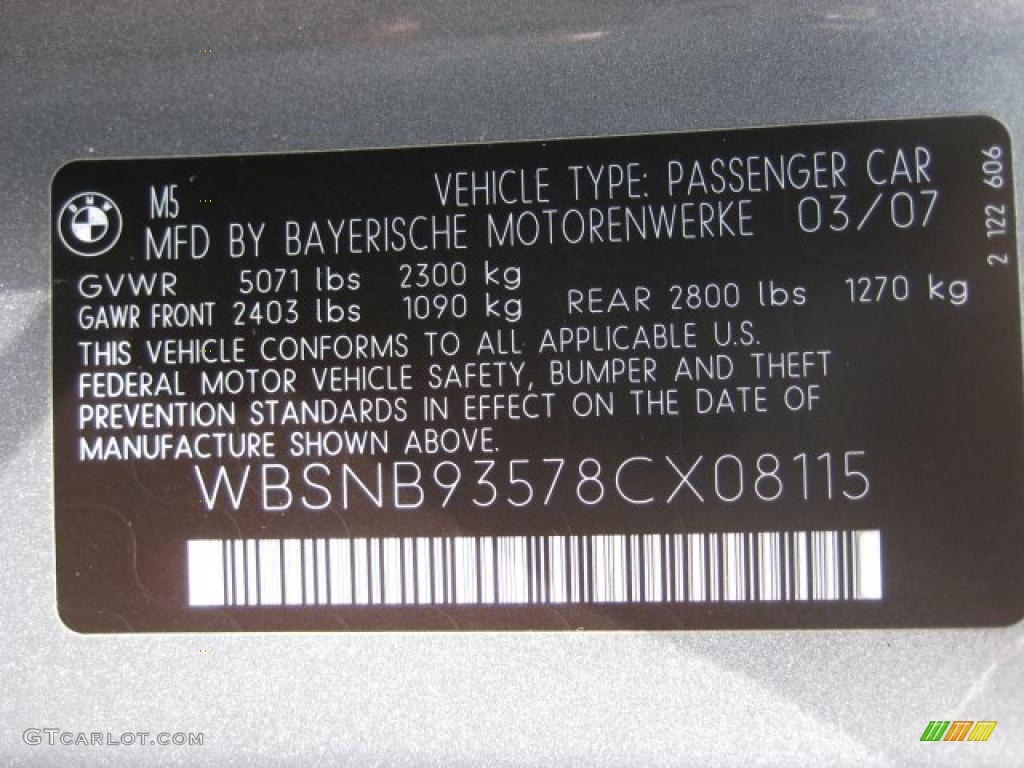 2008 M5 Sedan - Space Grey Metallic / Black photo #24