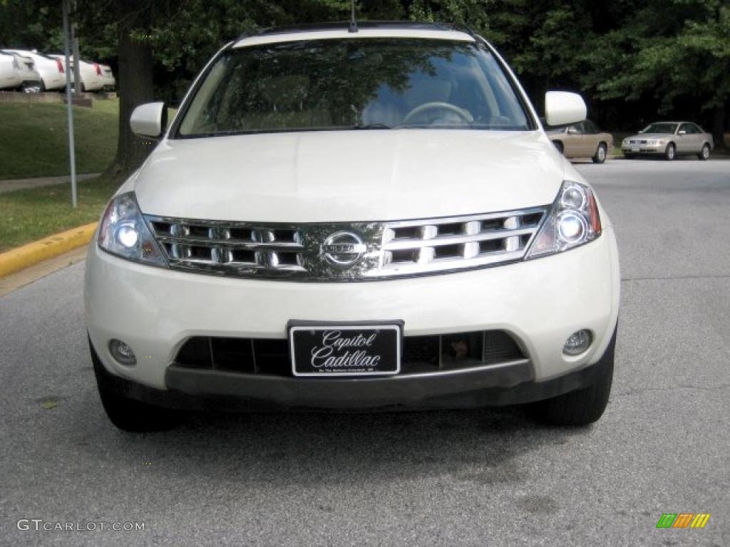 2005 Murano SL AWD - Glacier Pearl White / Cafe Latte photo #7