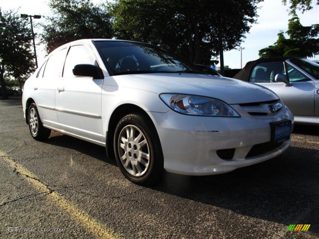 2005 Civic LX Sedan - Taffeta White / Ivory photo #1