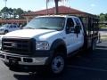 Oxford White - F550 Super Duty XL Crew Cab Chassis Stake Truck Photo No. 6