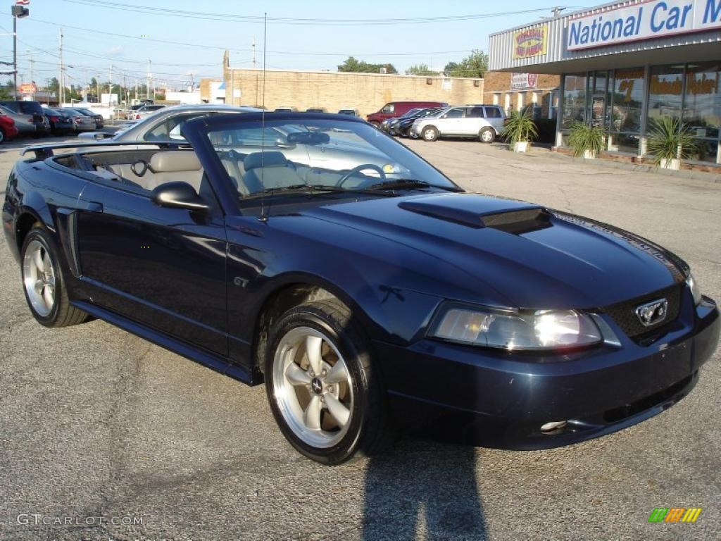 2001 Mustang GT Convertible - True Blue Metallic / Medium Graphite photo #1