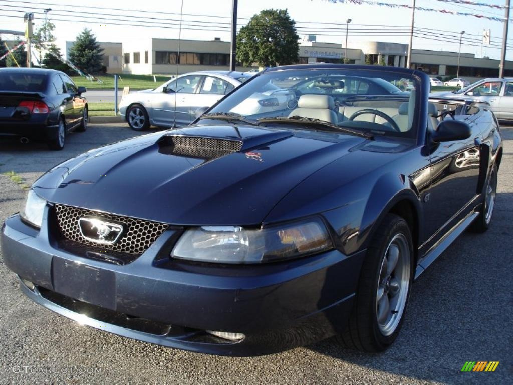 2001 Mustang GT Convertible - True Blue Metallic / Medium Graphite photo #3