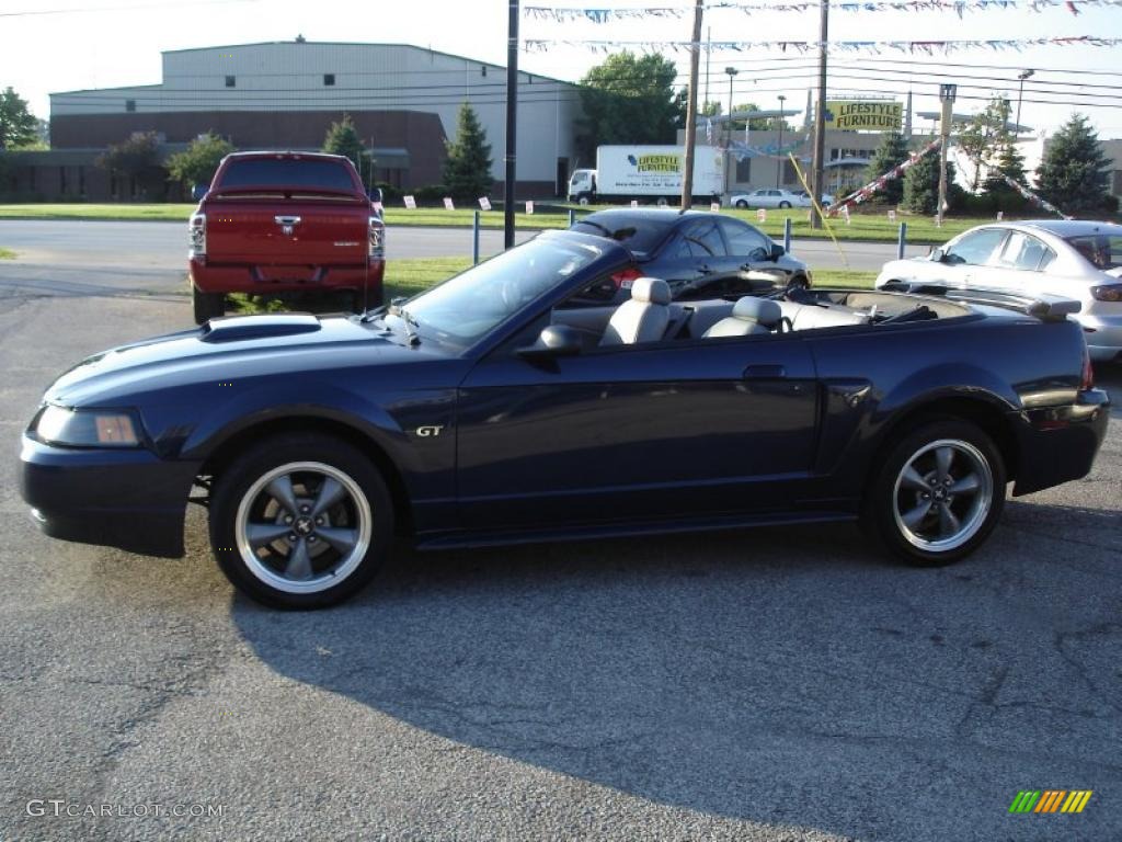 2001 Mustang GT Convertible - True Blue Metallic / Medium Graphite photo #4