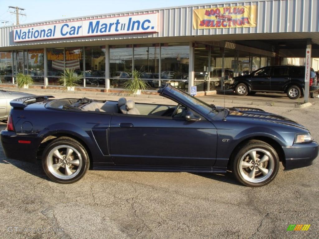 2001 Mustang GT Convertible - True Blue Metallic / Medium Graphite photo #8