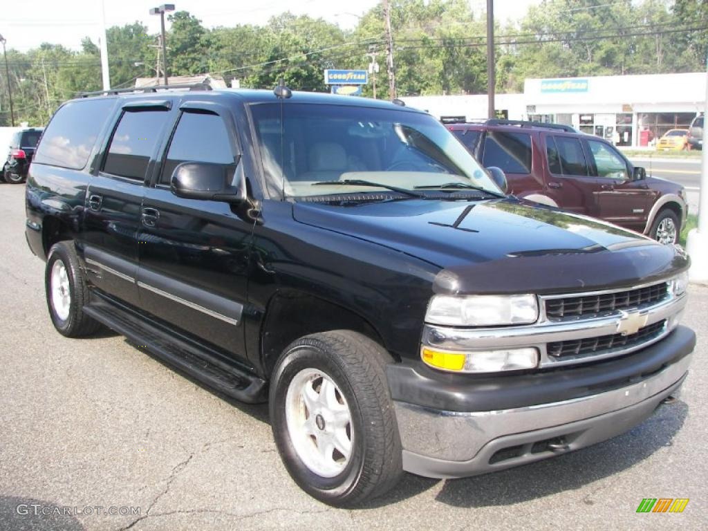 2003 Suburban 1500 LT 4x4 - Black / Tan/Neutral photo #2