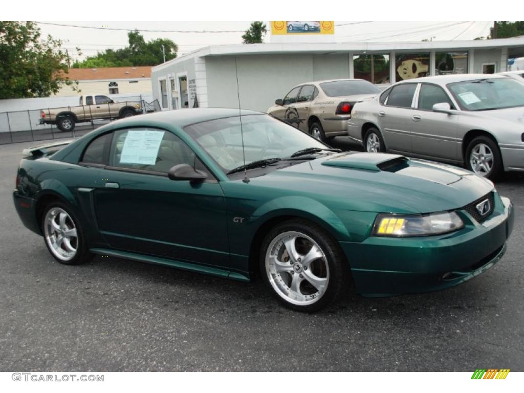 2001 Mustang GT Coupe - Electric Green Metallic / Medium Parchment photo #3