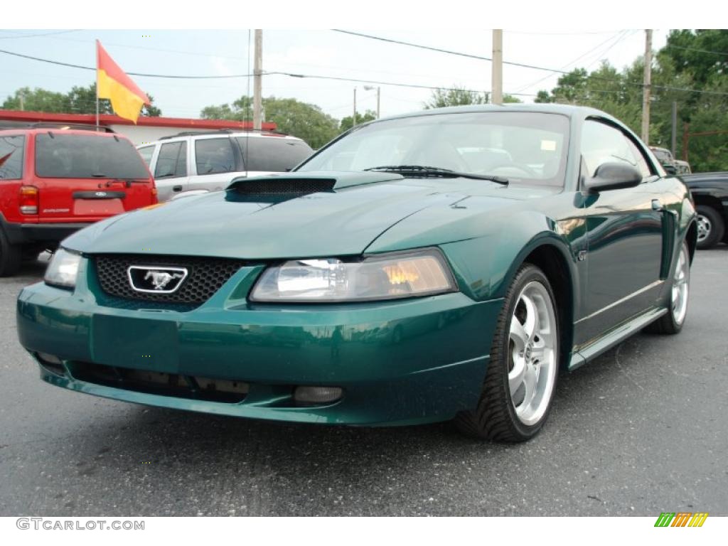 2001 Mustang GT Coupe - Electric Green Metallic / Medium Parchment photo #8