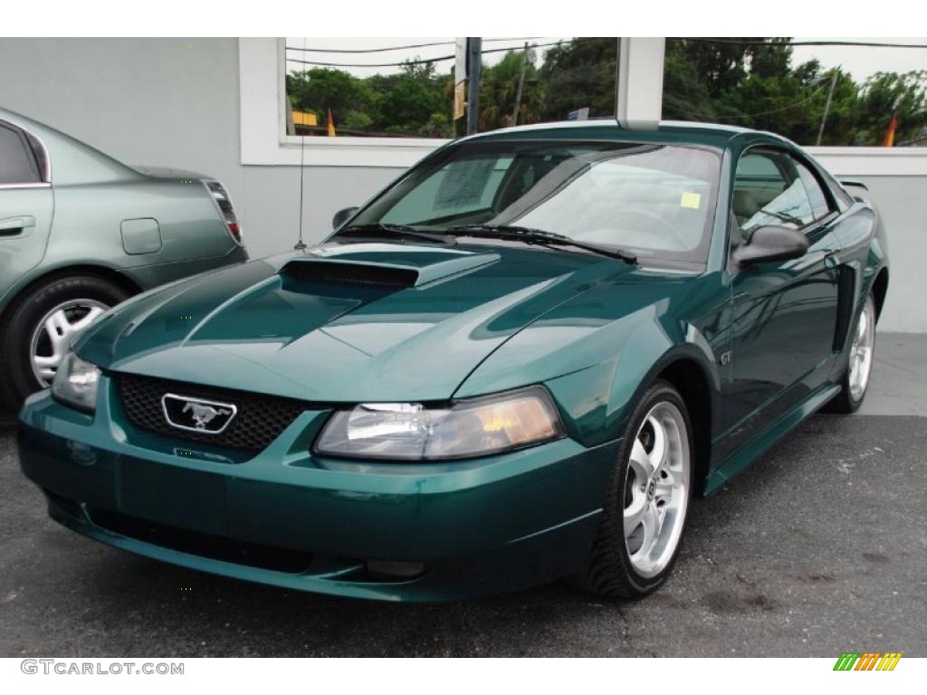 2001 Mustang GT Coupe - Electric Green Metallic / Medium Parchment photo #9