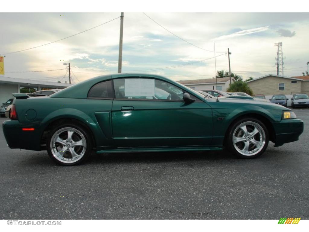 2001 Mustang GT Coupe - Electric Green Metallic / Medium Parchment photo #10