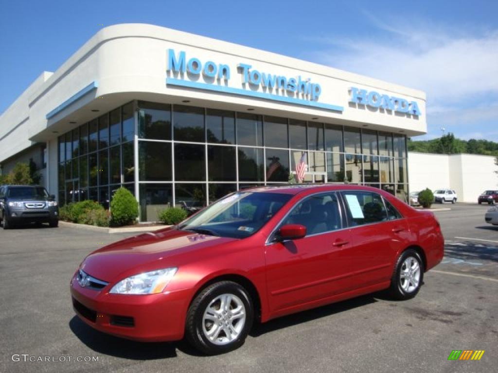 2007 Accord EX-L Sedan - Moroccan Red Pearl / Gray photo #1