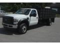 Oxford White 2008 Ford F550 Super Duty XL Regular Cab Chassis Stake Truck
