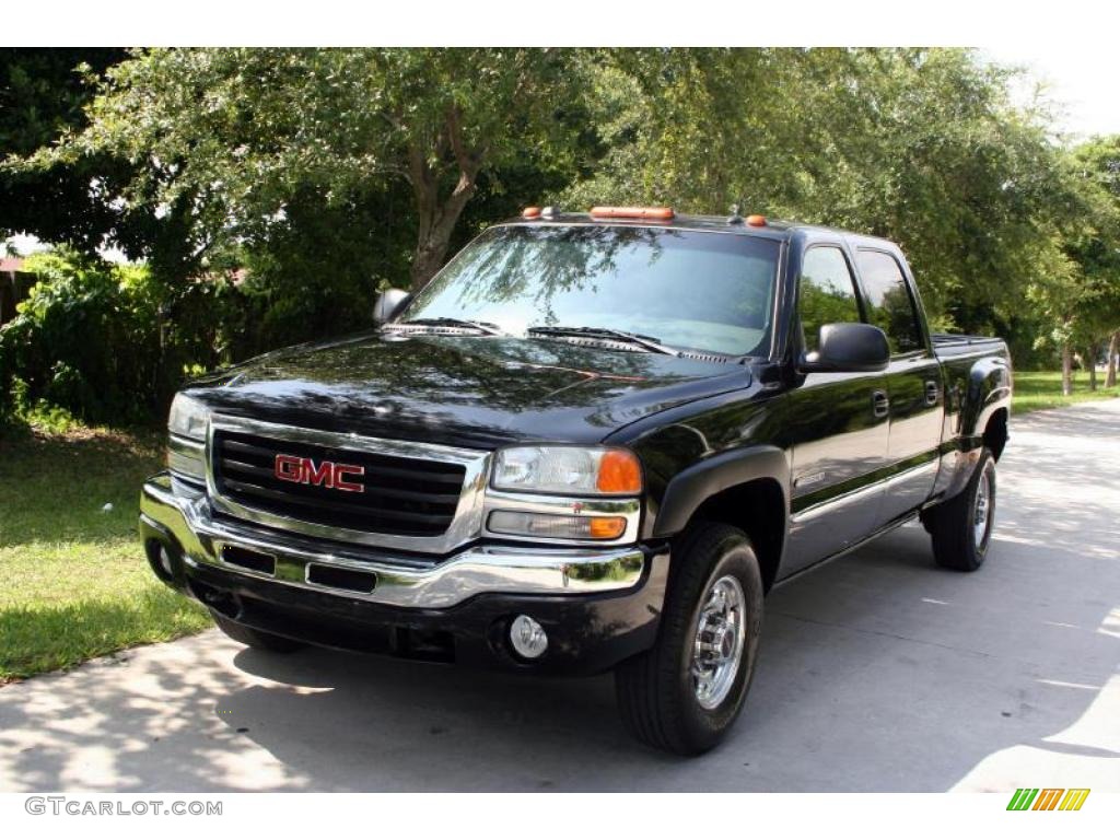 2004 Sierra 2500HD SLT Crew Cab 4x4 - Onyx Black / Dark Pewter photo #1