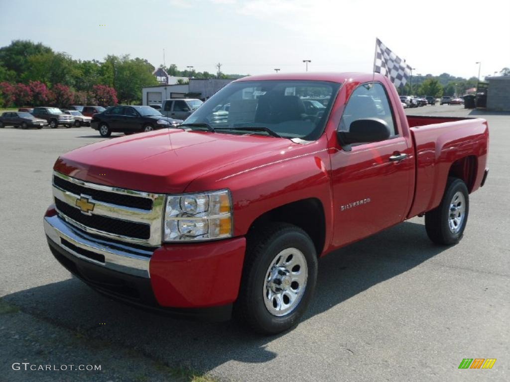 2011 Silverado 1500 LS Regular Cab - Victory Red / Dark Titanium photo #1