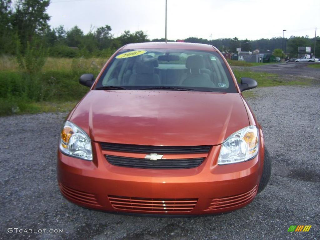 2007 Cobalt LS Sedan - Sunburst Orange Metallic / Gray photo #2