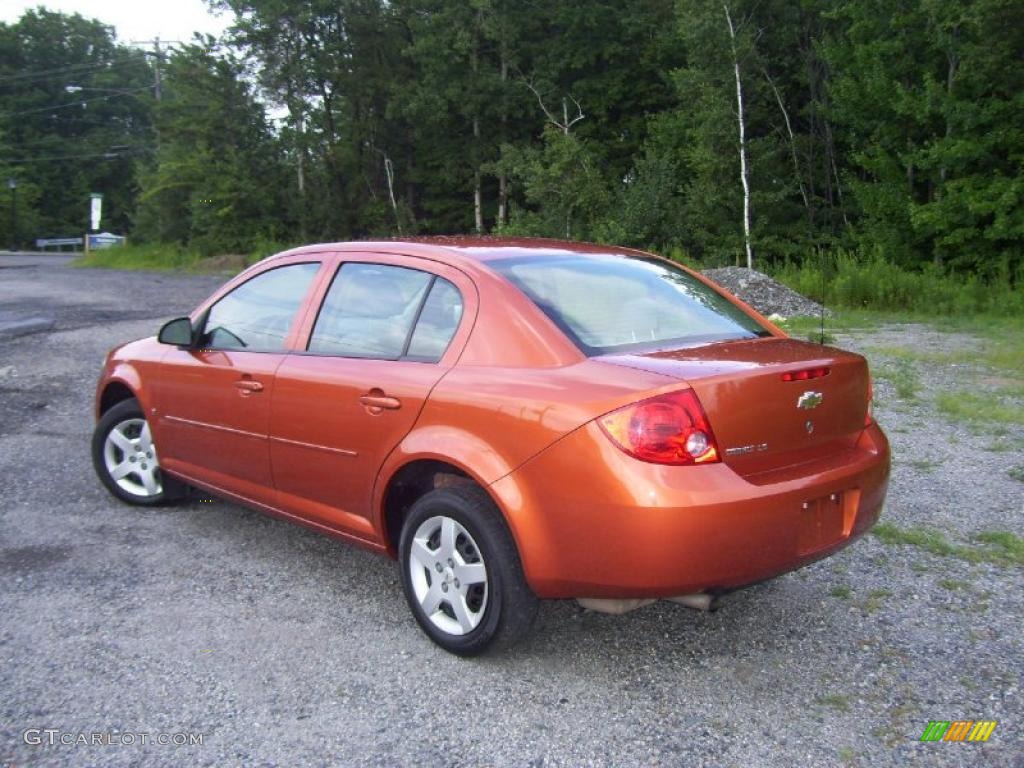 2007 Cobalt LS Sedan - Sunburst Orange Metallic / Gray photo #5