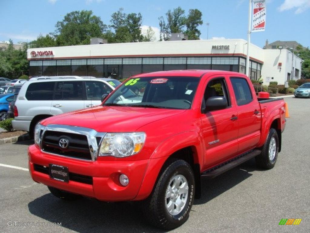 2005 Tacoma V6 TRD Double Cab 4x4 - Radiant Red / Graphite Gray photo #1