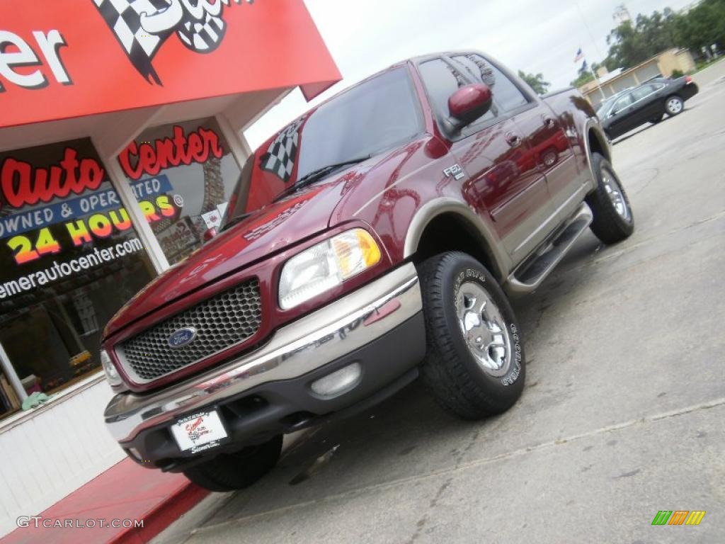 2003 F150 XLT SuperCrew 4x4 - Toreador Red Metallic / Medium Parchment Beige photo #3